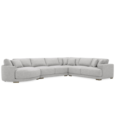 Macy's Closeout! Vasher 166" 4-pc. Fabric Sectional Sofa With Cuddler, Created For  In Cloud