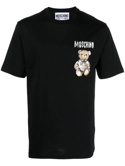 Moschino T-shirt With Teddy Bear Print In Black