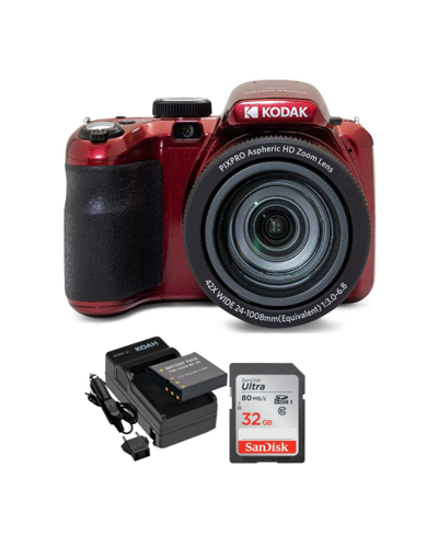 Kodak Pixpro Az425 Astro Zoom Camera (red) With 32gb Card And Battery