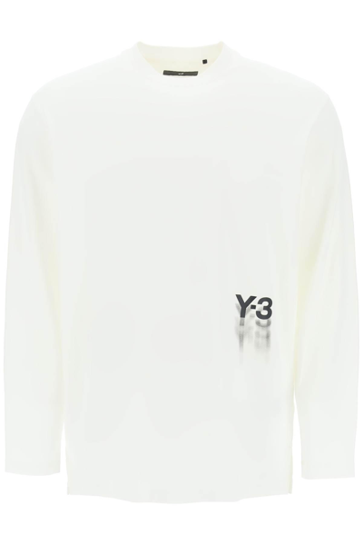 Y-3 Long-sleeved T-shirt With Logo Print In White