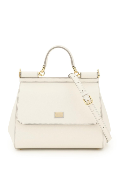 Dolce & Gabbana Sicily Medium Handbag In White