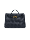 Bottega Veneta Women's Medium Andiamo Intrecciato Leather Top-handle Bag In Black