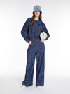 Max Mara Floral Denim Jeans In Navy