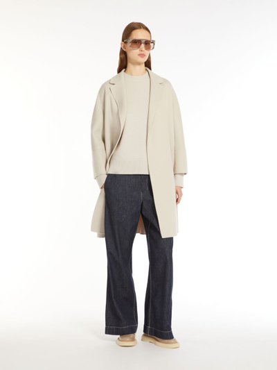 Max Mara Wool Belted Coat In Gray