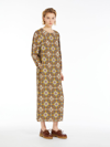 Max Mara Belted Viscose Crepe Dress In Mustard