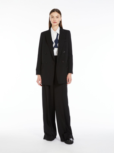 Max Mara Wool And Mohair Oversize Blazer In Black