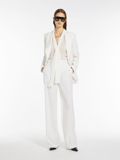 Max Mara Monica Double-breasted Wool Blazer In White