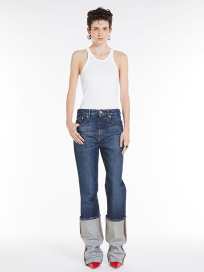 Max Mara Denim Jeans With Extra Turn-ups In Midnightblue