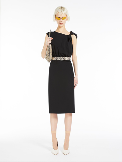 Max Mara Sleeveless Torchon Dress In Black