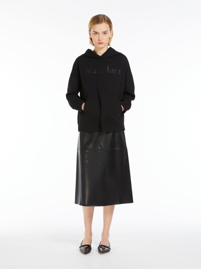 Max Mara Coated Fabric Skirt In Black