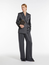 Max Mara Flowing Satin Trousers In Dark Grey