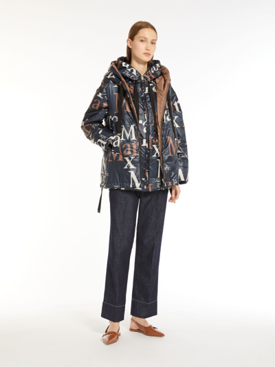 Max Mara Reversible Parka In Water-resistant Canvas In Midnightblue