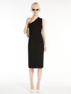 Max Mara Knitted Viscose One-shoulder Dress In Black