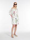 Max Mara Printed Taffeta Balloon Dress In Optical White