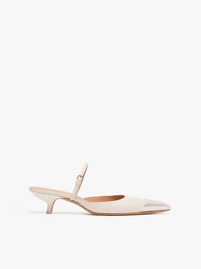 Max Mara Metal-toe Mules In Milk