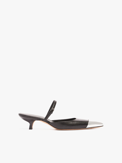 Max Mara Metal-toe Mules In Black