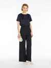 Max Mara Technical Satin And Jersey T-shirt In Navy