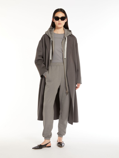 Max Mara Wool Robe Coat In Dark Grey
