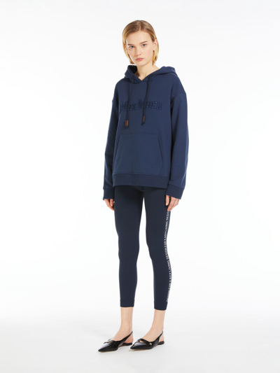 Max Mara Technical Logo Leggings In Blue