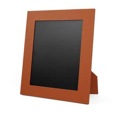 Smythson Large Photo Frame In Panama In Cognac