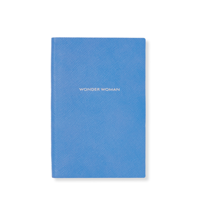 Smythson Wonder Woman Chelsea Notebook In Panama In Nile Blue