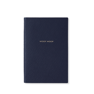 Smythson Woof Woof Chelsea Notebook In Panama In Blue