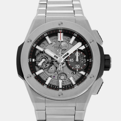Pre-owned Hublot Silver Titanium Big Bang 451.nx.1170.nx Automatic Men's Wristwatch 42 Mm