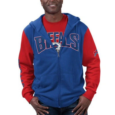 G-iii Sports By Carl Banks Men's  Royal, Red Buffalo Bills T-shirt And Full-zip Hoodie Combo Set In Royal,red