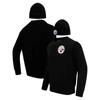 PRO STANDARD PRO STANDARD BLACK PITTSBURGH STEELERS CREWNECK PULLOVER SWEATER & CUFFED KNIT HAT BOX GIFT SET