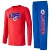 CONCEPTS SPORT CONCEPTS SPORT ROYAL/RED LA CLIPPERS METER LONG SLEEVE T-SHIRT & PANTS SLEEP SET