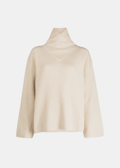 Totême Toteme Wrapped-neck Knit In White