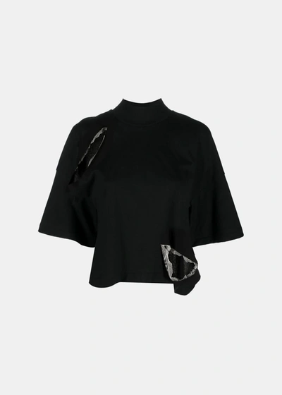 Undercover Cut-out Cropped T-shirt In Black