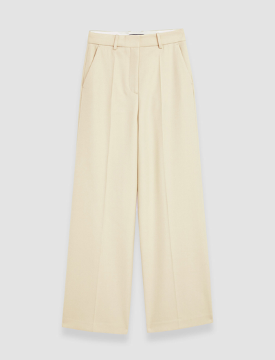 Joseph Fluid Wool Solid Alana Trousers In Pale Olive