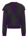 Burberry Wool Sweater With Jacquard Processing In Azul Oscuro