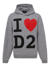 Dsquared2 Graphic-print Cotton Hoodie In Grey