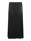 Jil Sander Black Viscose Midi Skirt In Negro