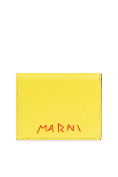 Marni Logo Embroidered Bi In Yellow