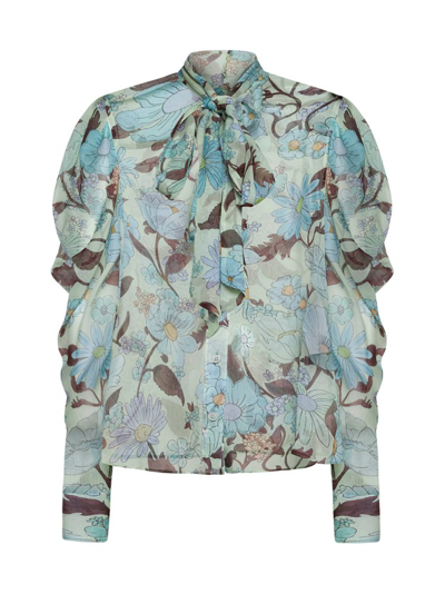 Stella Mccartney Lady Garden Floral Printed Blouse In Multicolor Mint