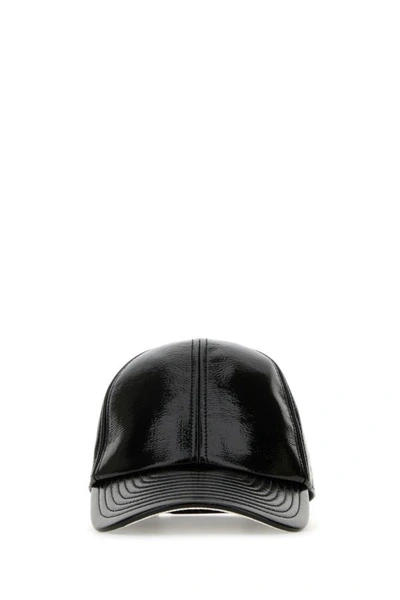 Courrèges Vinyl-effect Adjustable-fit Cap In Black