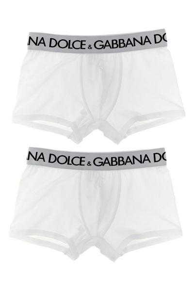 Dolce & Gabbana 2-pack Logo Boxer Boxer Underwear, Body White