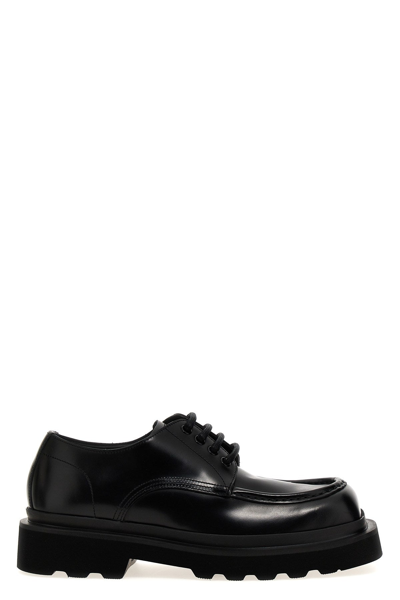 Dolce & Gabbana Derby Leather Shoes In Black