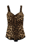 Dolce & Gabbana Leopard-print Fitted Bodysuit In Multicolor
