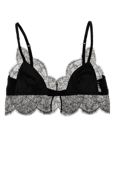 Dolce & Gabbana Black 'chantilly' Bralette In Silk Blend Woman