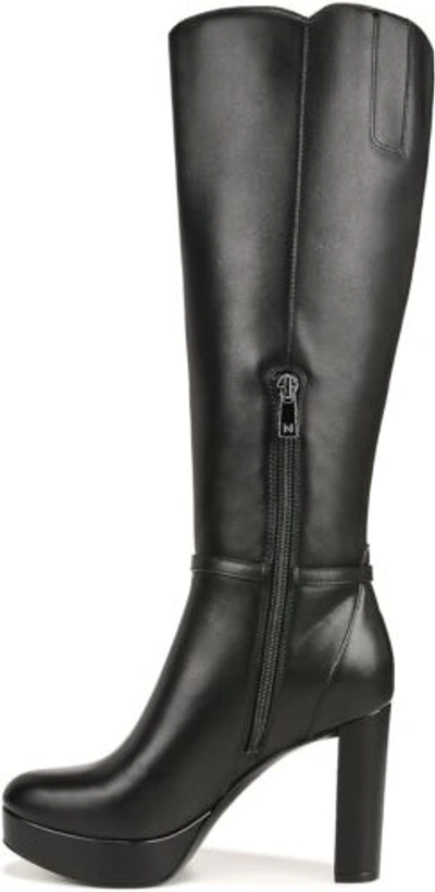 Pre-owned Naturalizer Women's Fenna High Shaft Boots Knee In Black Leather