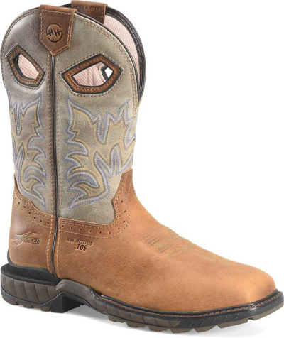 Pre-owned Double-h Boots Men's 11"" Wp Wide Sqt Dark Brown