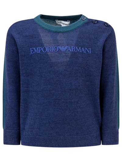 Emporio Armani Babies' Pullover Sweater In Fantasia Blu
