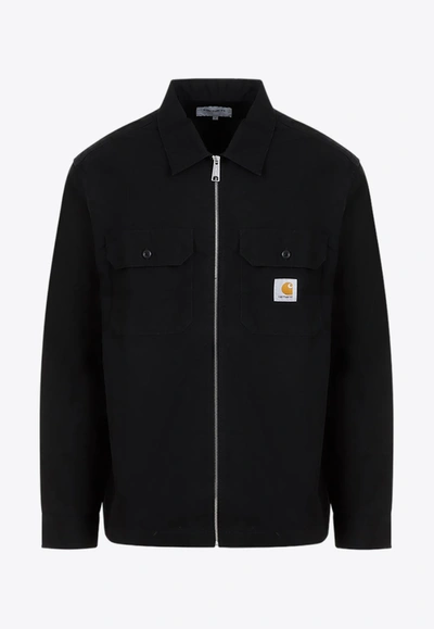 Maison Margiela Craft Long Sleeve Zip Shirt In Black