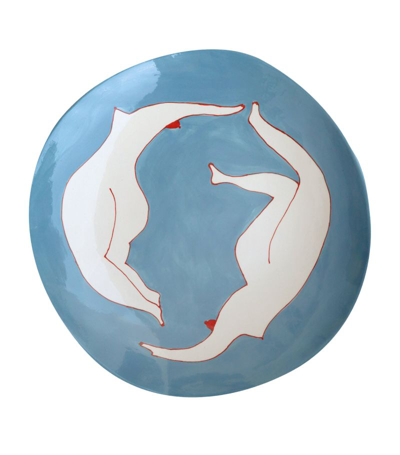 Laetitia Rouget Les Nageuses Fruit Platter (36cm) In Blue