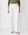 Ann Taylor At Weekend Frayed Mid Rise Wide Leg Jeans In Ivory In Ivory