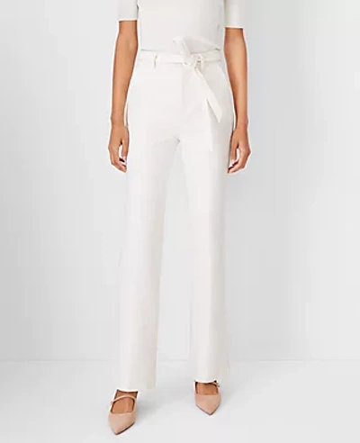 Ann Taylor Tie Waist Slim Jeans In Ivory